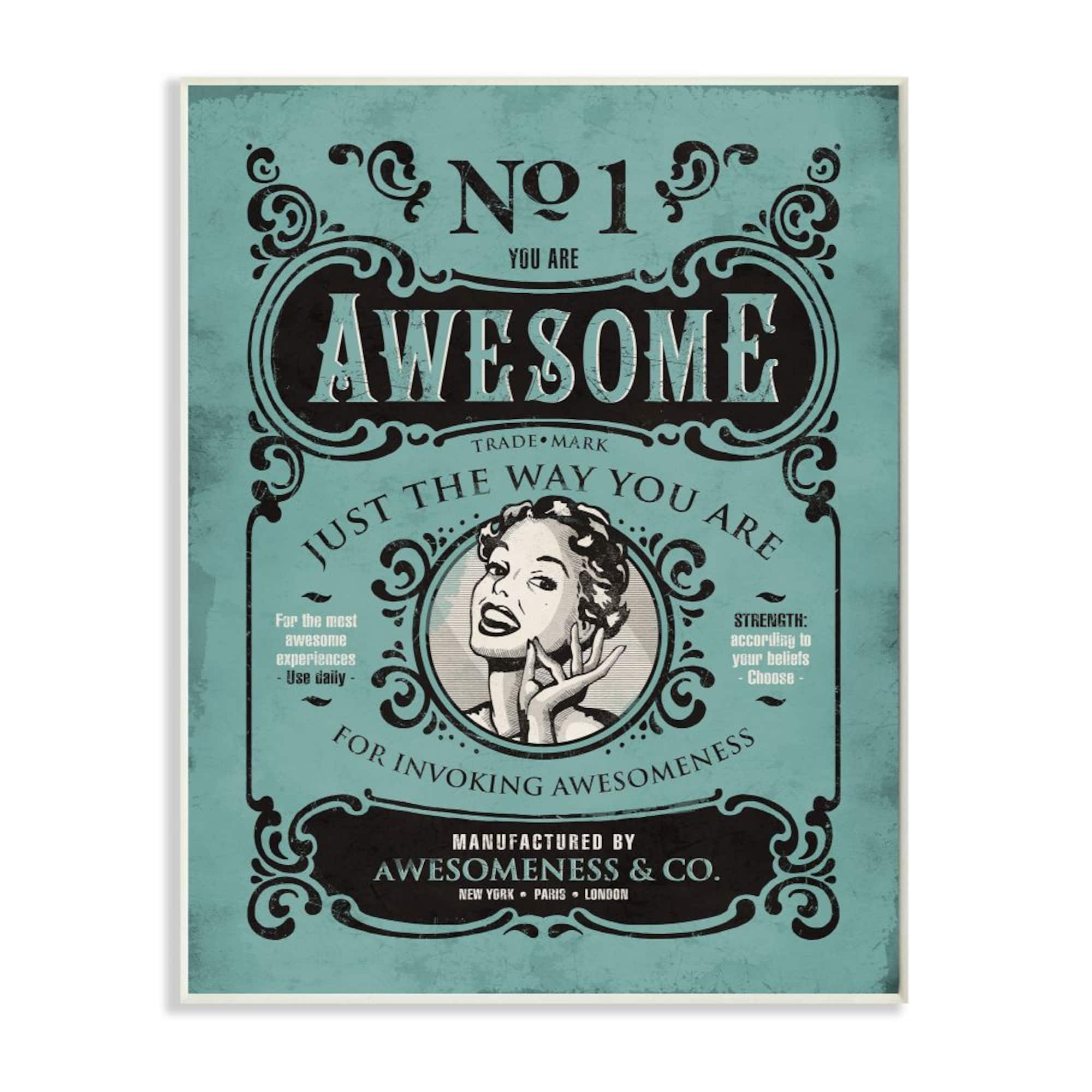 Stupell Industries You Are Awesome Vintage Comic Book Wall Plaque